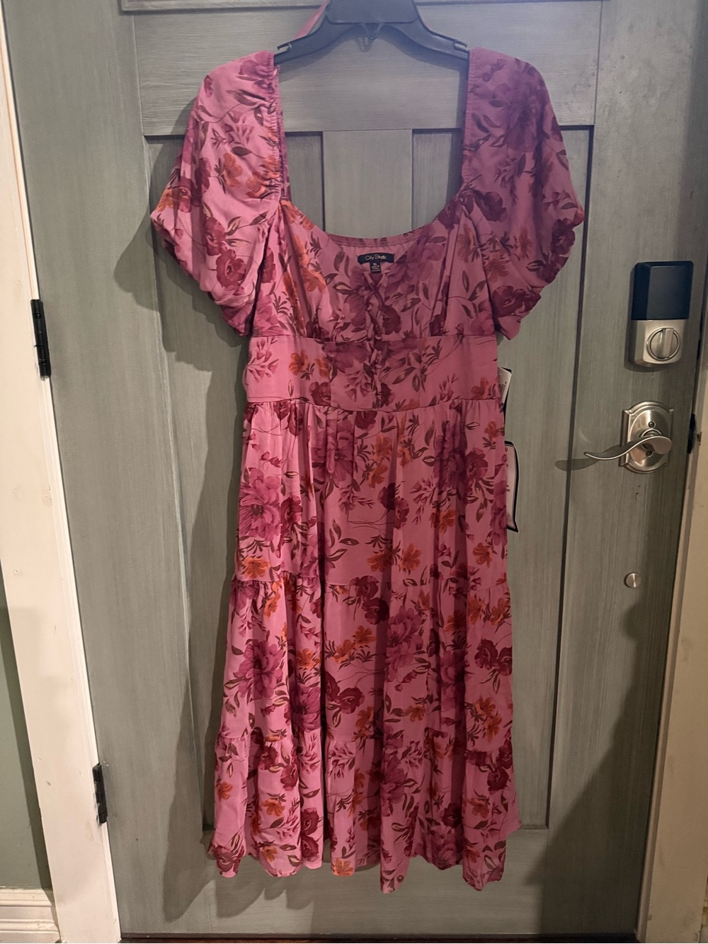 City Studio Pink Floral Ruffled Blouse